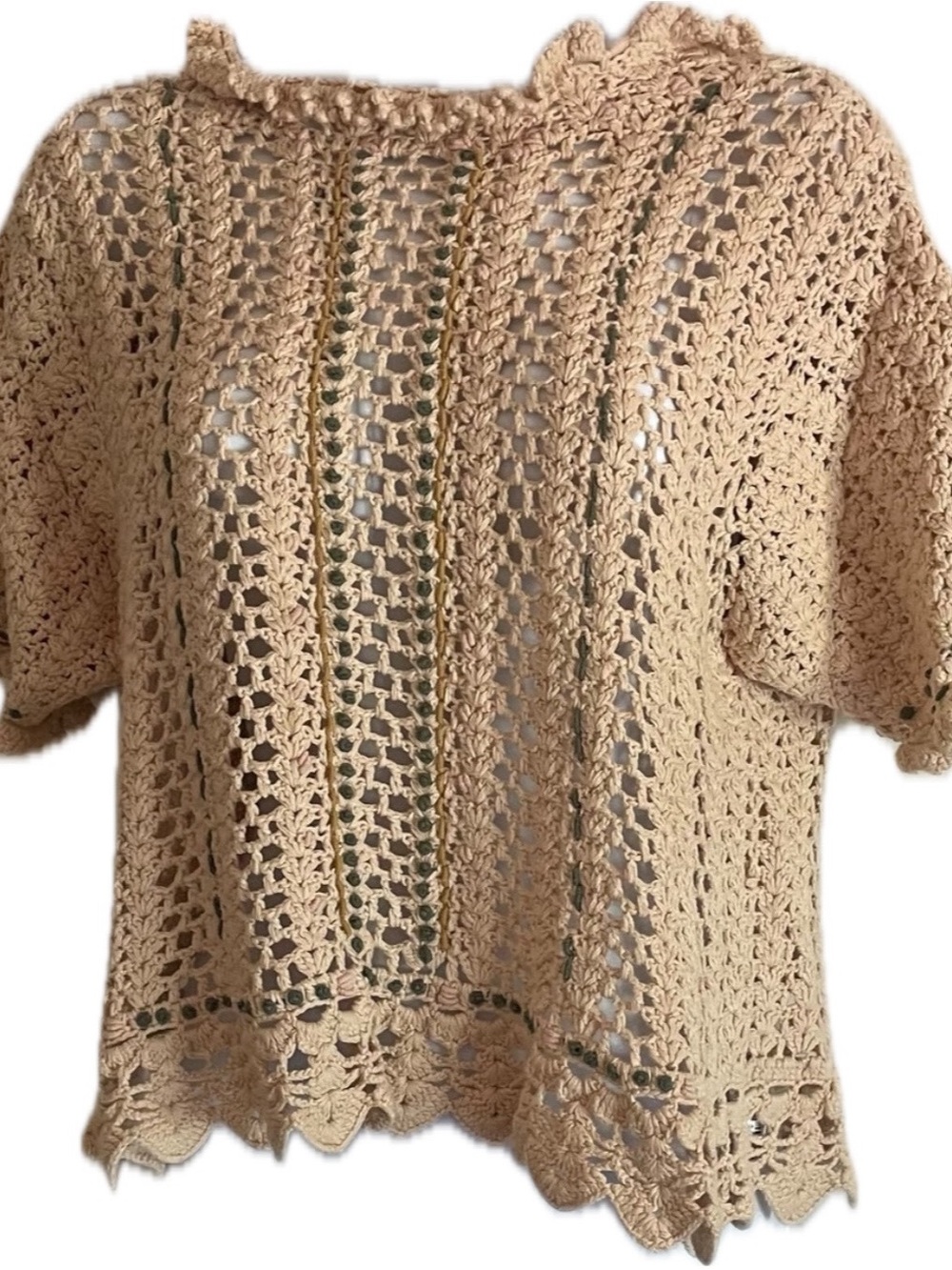 Zara vintage-style crochet open-knit top.